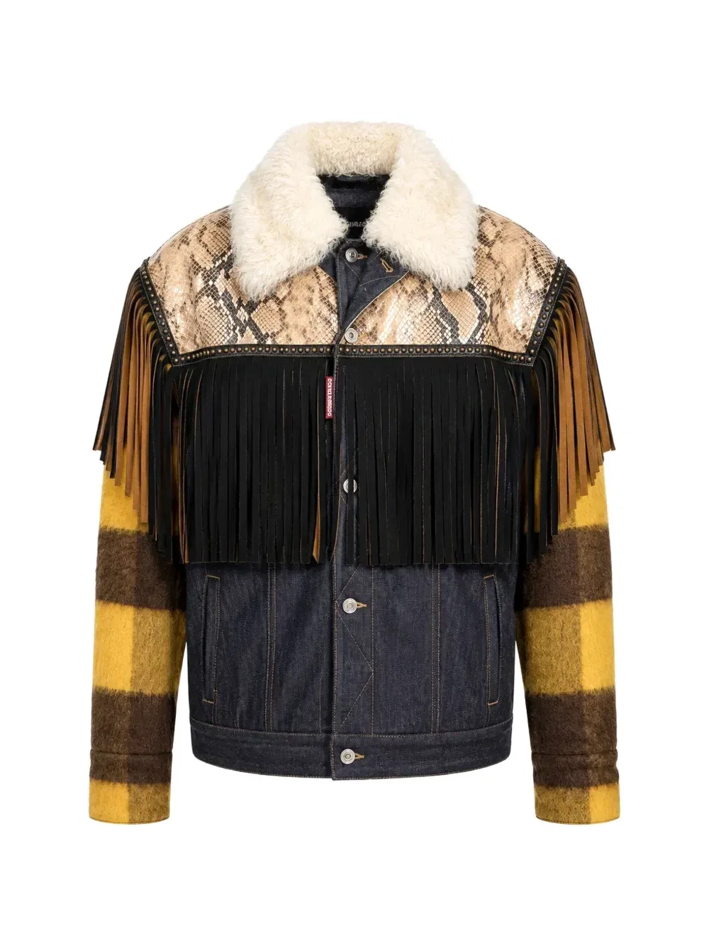 Джинсовая куртка с бахромой Dsquared2, синий