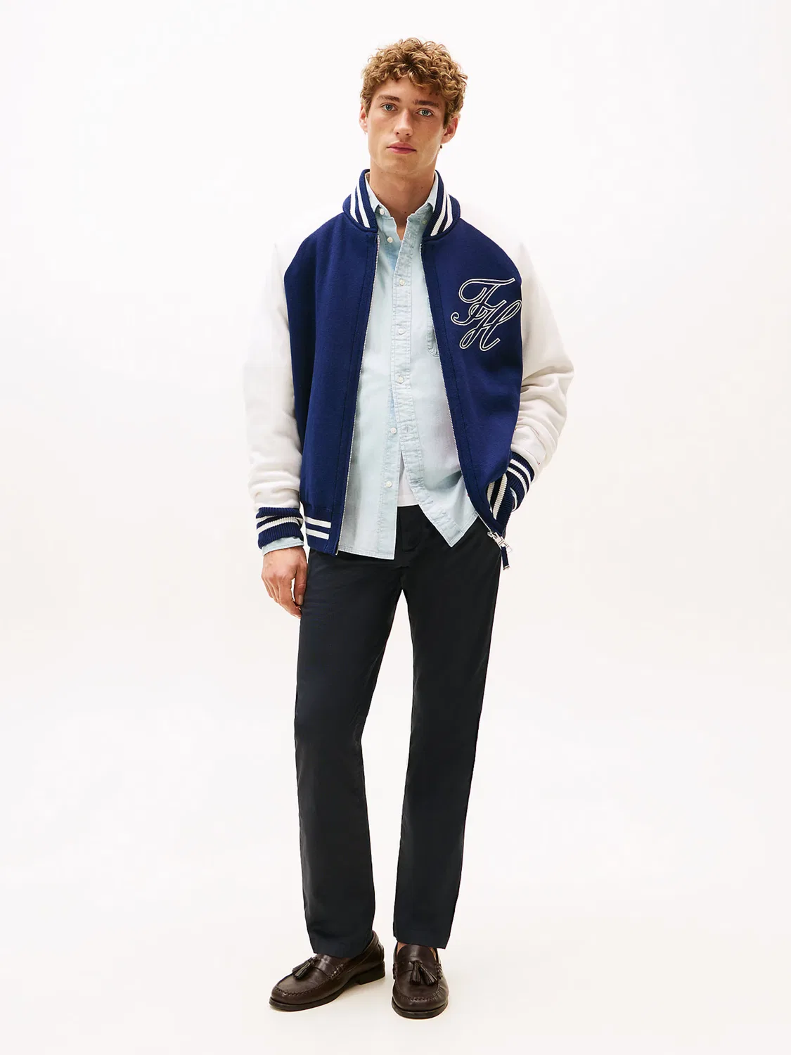 Брюки-чиносы Tommy Hilfiger Regular Denton темно-синего цвета — фото 3