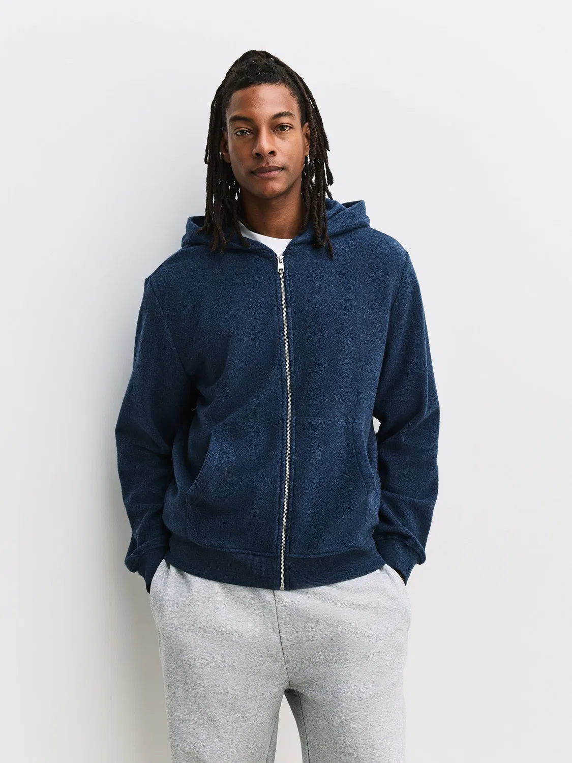 Худи на молнии, флисовое, Navy Blue Fleece Zip Through Hoodie Next, темно-синий