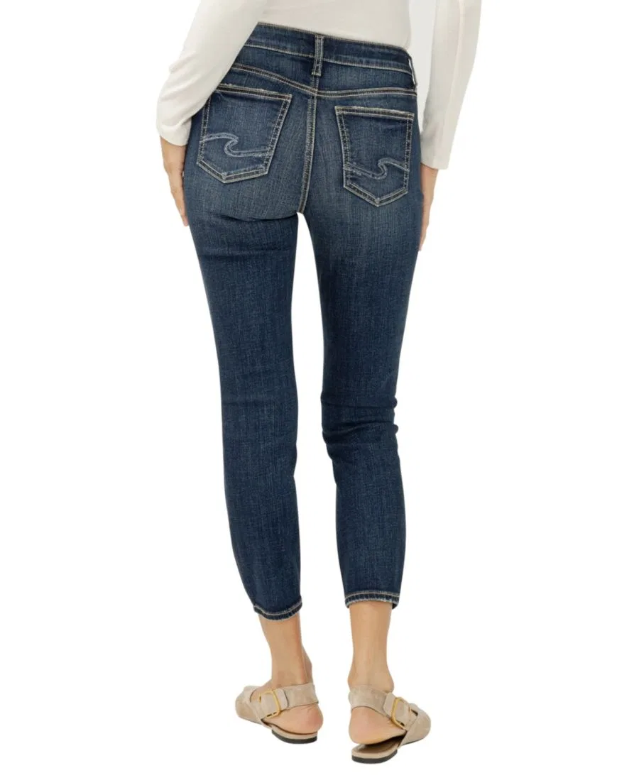 Женские джинсы-скинни Elyse Mid-Rise Cropped Silver Jeans Co., Bonnie — фото 4