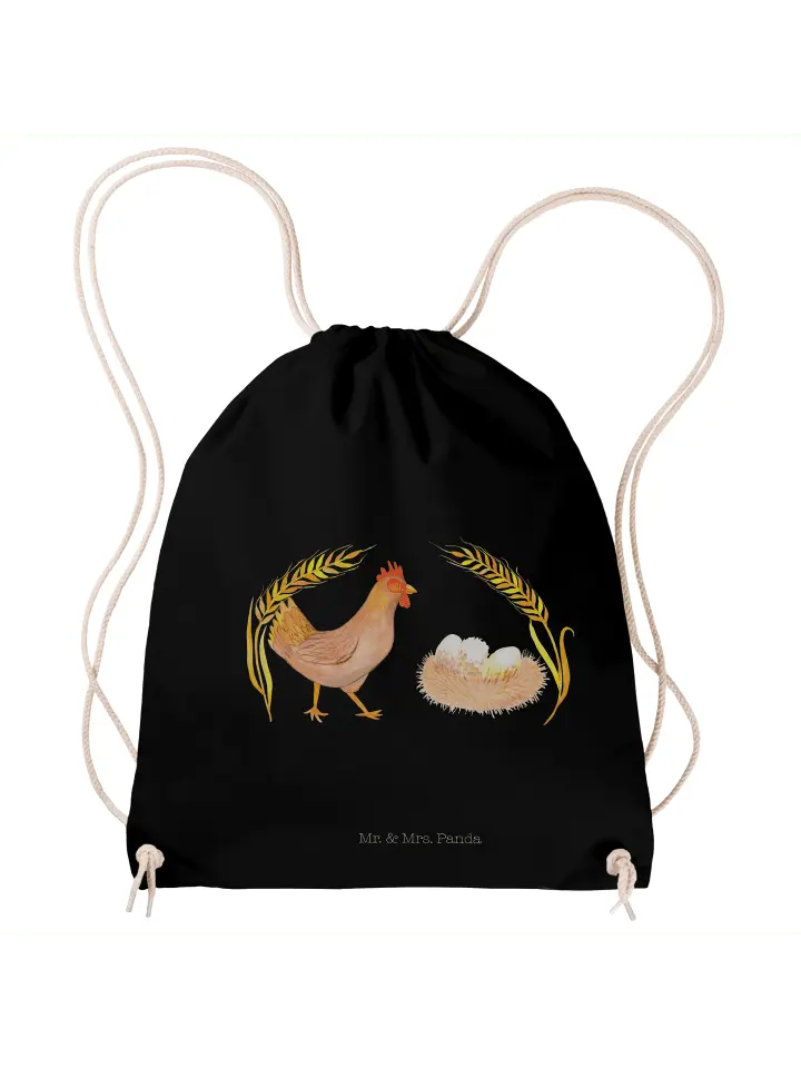 

Спортивная сумка Mr & Mrs Panda Sportbeutel Huhn Stolz ohne Spruch, черный