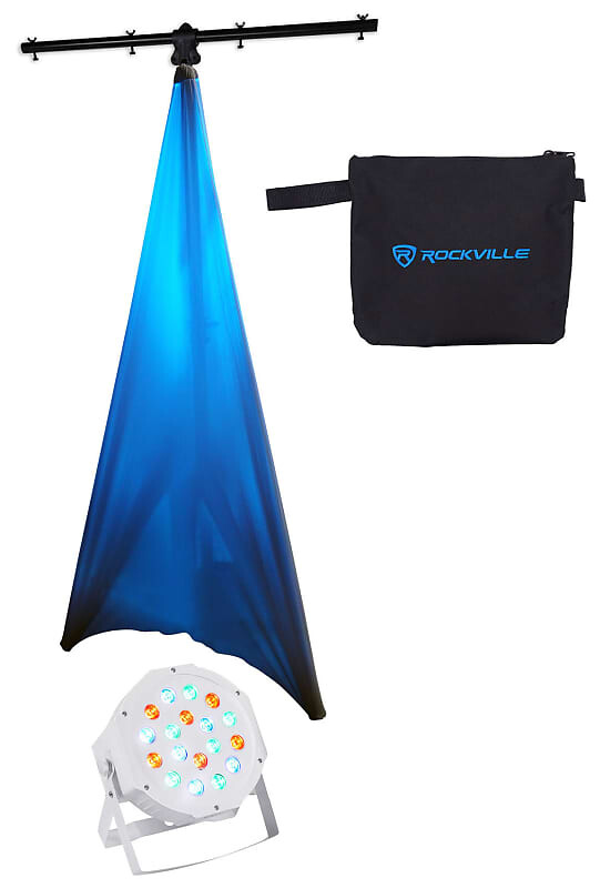 

Rockville RVLS1 10-футовый штатив для освещения подставки для дерева + ткань для холста + номинальная банка для мытья света RVLS1+RSC7W+Rockpar50 WHT