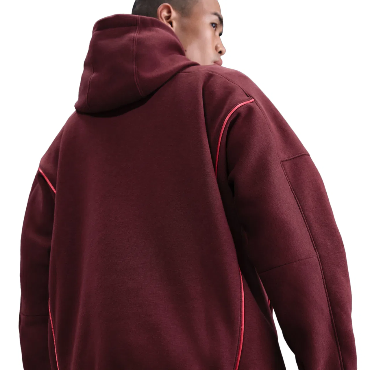 Толстовка мужская с капюшоном Performance Graphic Nike, цвет White/Maroon — фото 2
