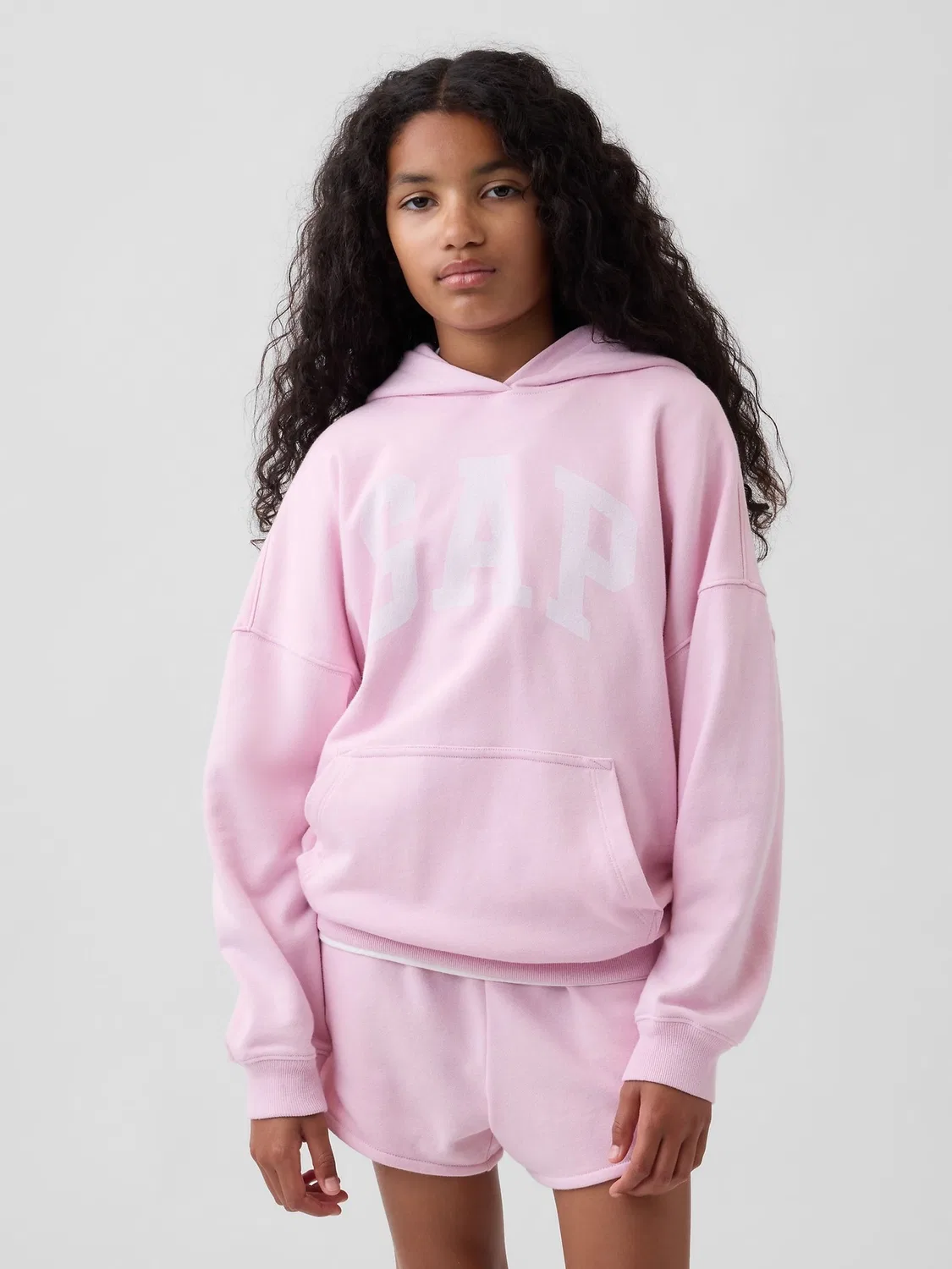 Худи, оверсайз, Vintage Soft French Terry Logo Gap, розовый