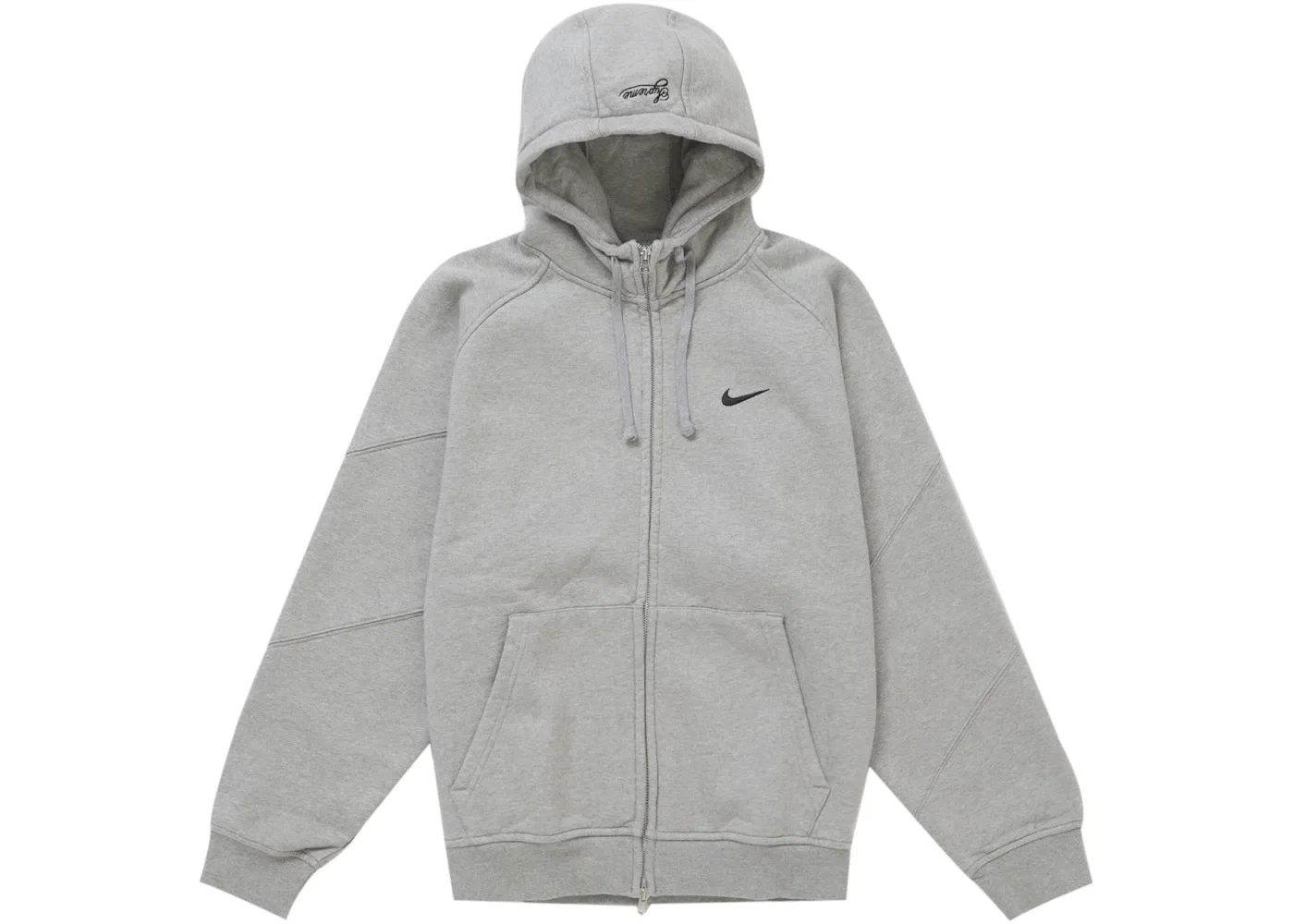 Мужская худи на молнии Heather Grey Supreme