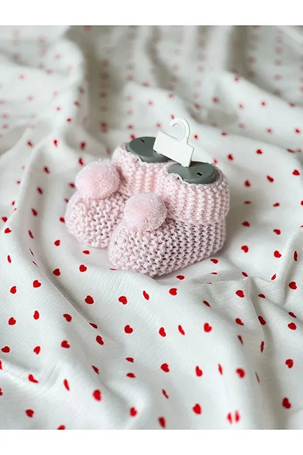 Детские пинетки для новорожденных вязаные Dusty Pink Betsy Studio — фото 2