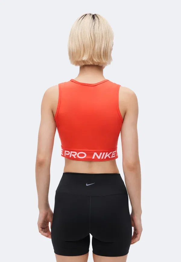Топ с технологией Dri-fit 365 crop tank Nike Performance Light Crimson/White, белый/малиновый — фото 3