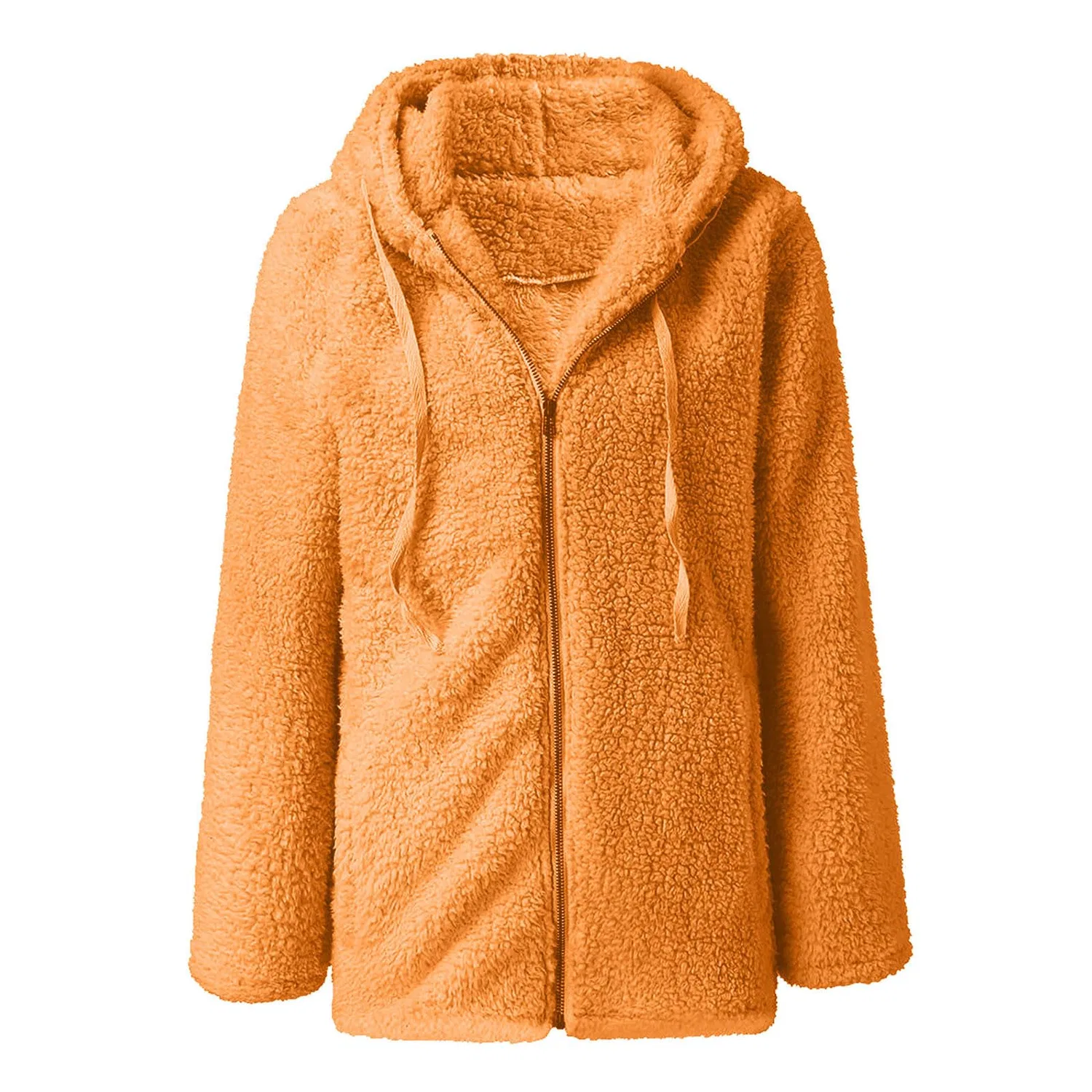 Женское короткое пальто без капюшона с флисовым воротником, Z01A-Orange
