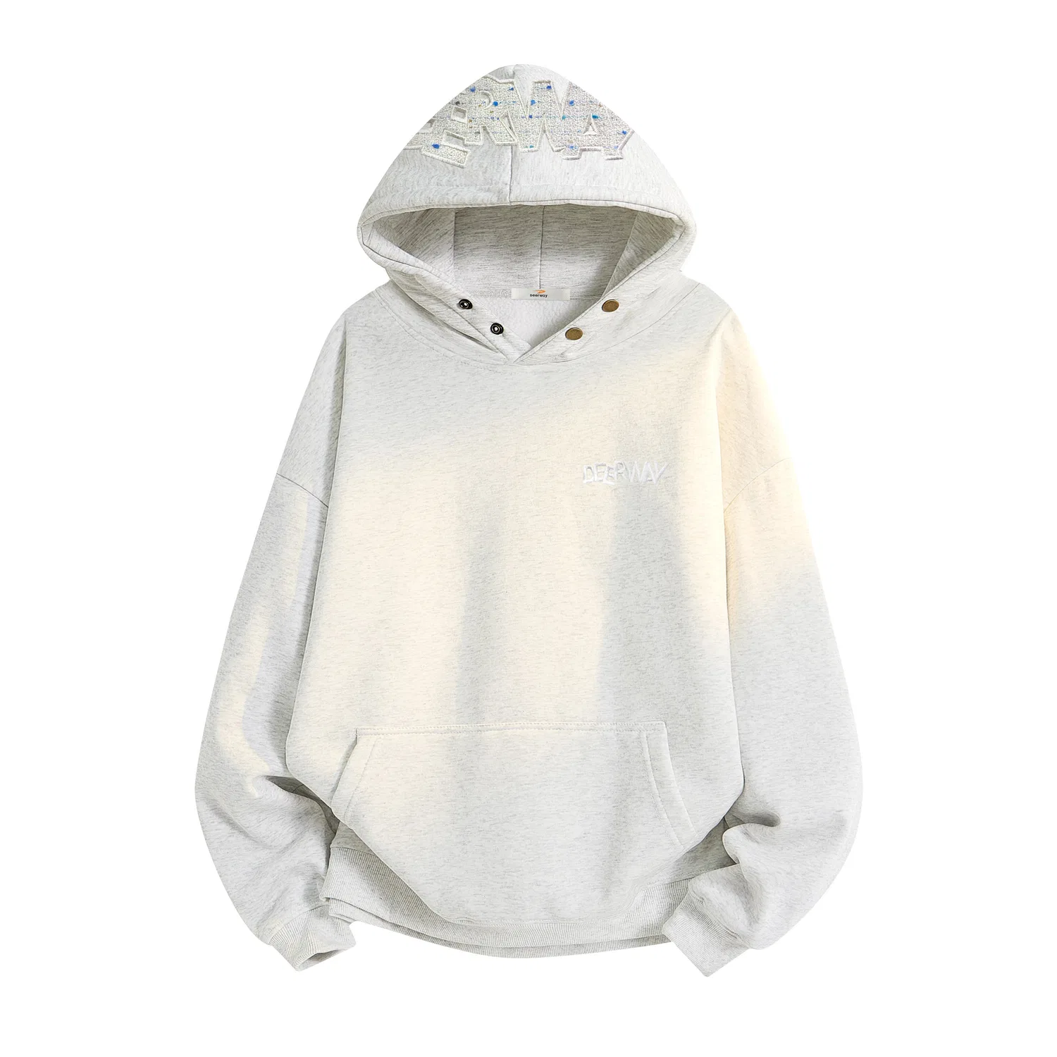 Детский свитшот с капюшоном DEERWAY, White Heather Gray