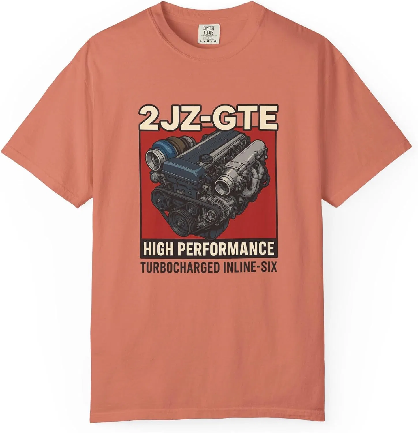 Женская футболка с принтом 2JZ-GTE Comfort Colors, Terracotta