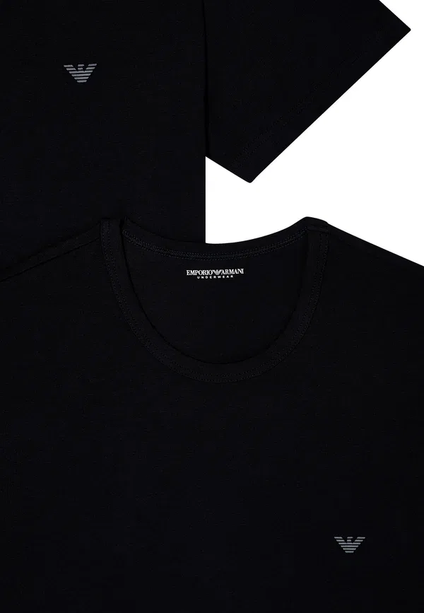 Комплект из двух маек с круглым вырезом Parte alta - нижнее белье Emporio Armani, черный — фото 4