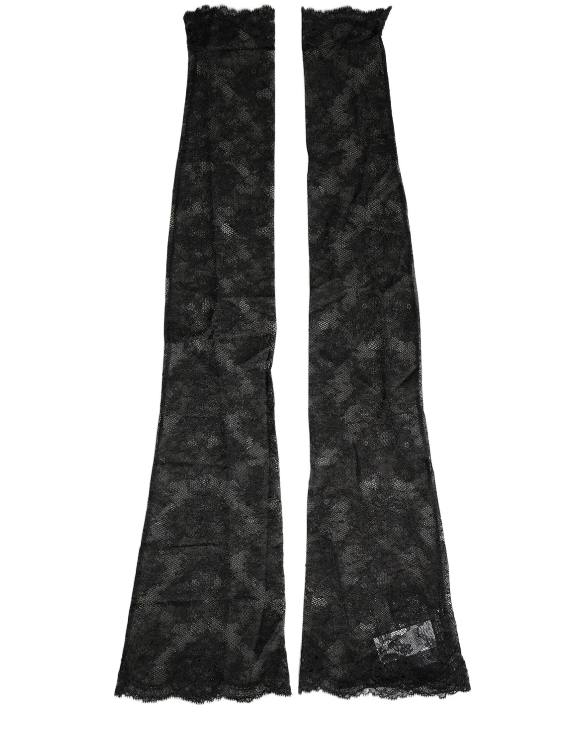 Женские высокие носки с цветочным кружевом Knee High Dolce & Gabbana, черный — фото 2