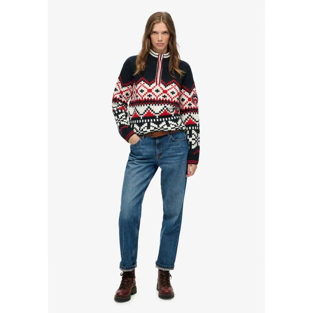 Свитер Intarsia half zip Superdry, мультиколор — фото 4