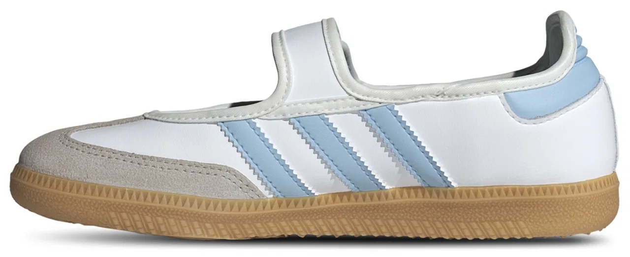Кеды для девочек Samba Mary Jane Adidas, цвет White/Blue — фото 2