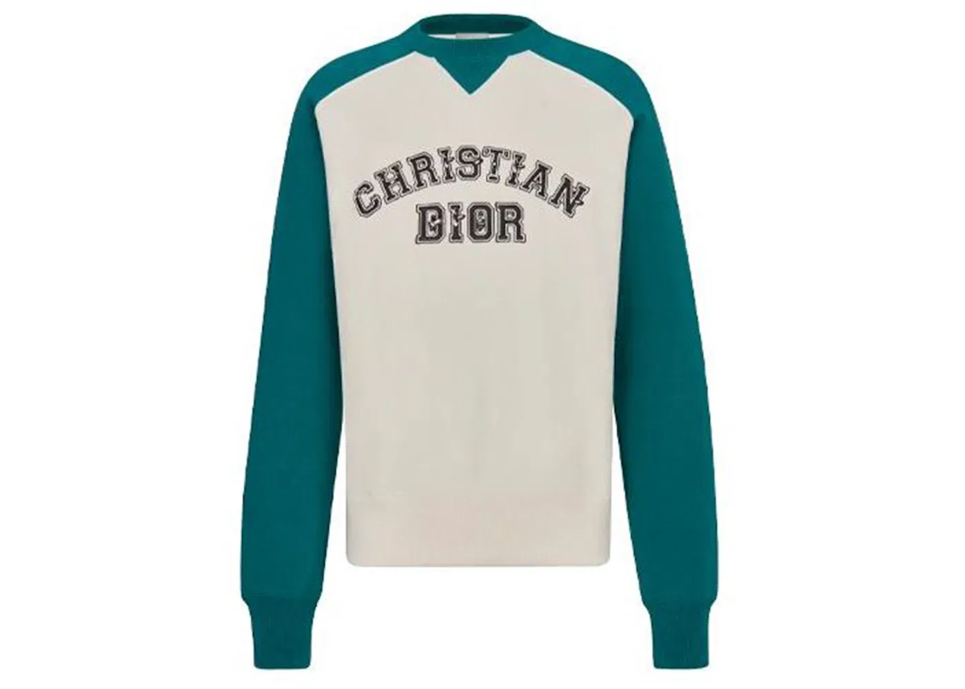 Мужской свитшот с принтом Dior x Kenny Scharf Varsity Crewneck Dior, Green/White