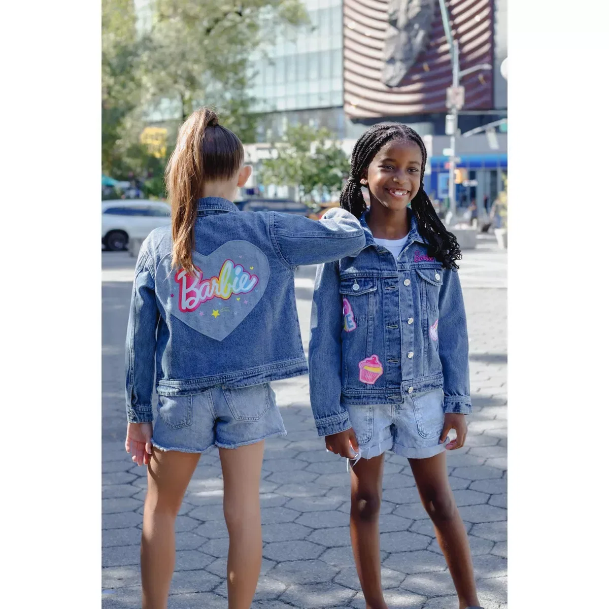 Детская джинсовая куртка для девочек с принтом Barbie Girls Denim Jacket Barbie, Blue — фото 3