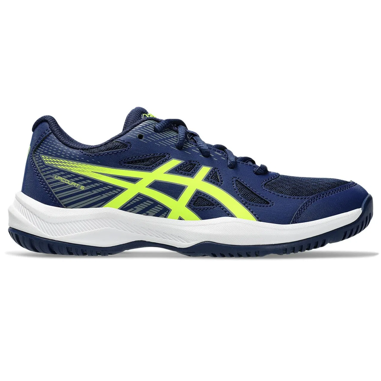 Детские кроссовки для мальчиков с шнуровкой Upcourt 6 Gs ASICS, Espanso Blu Giallo Di Sicurezza — фото 3