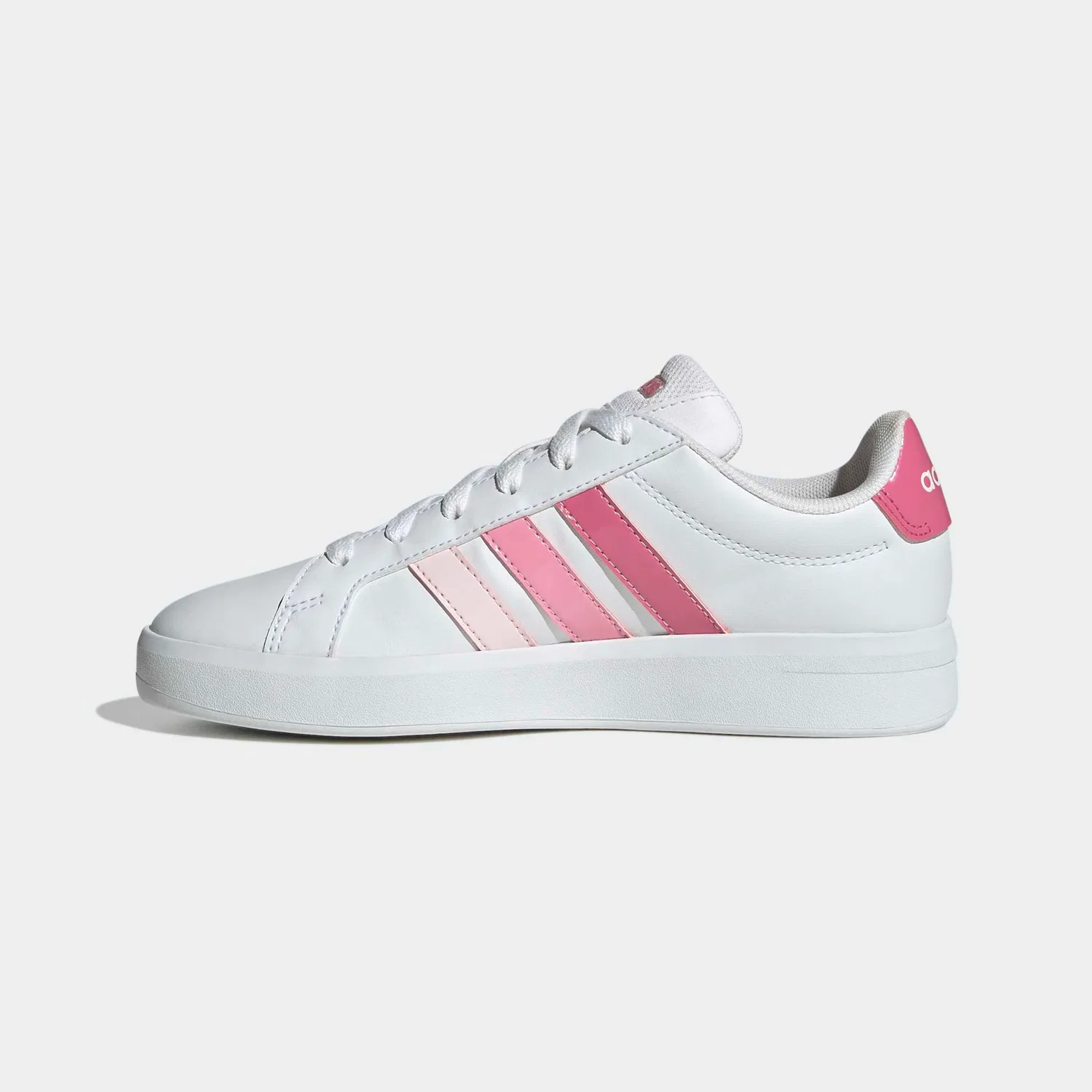 Детские кроссовки с тремя полосками Adidas Sportswear Grand Court 3.0, Cloud White/Pink Fusion/Bliss Pink — фото 3