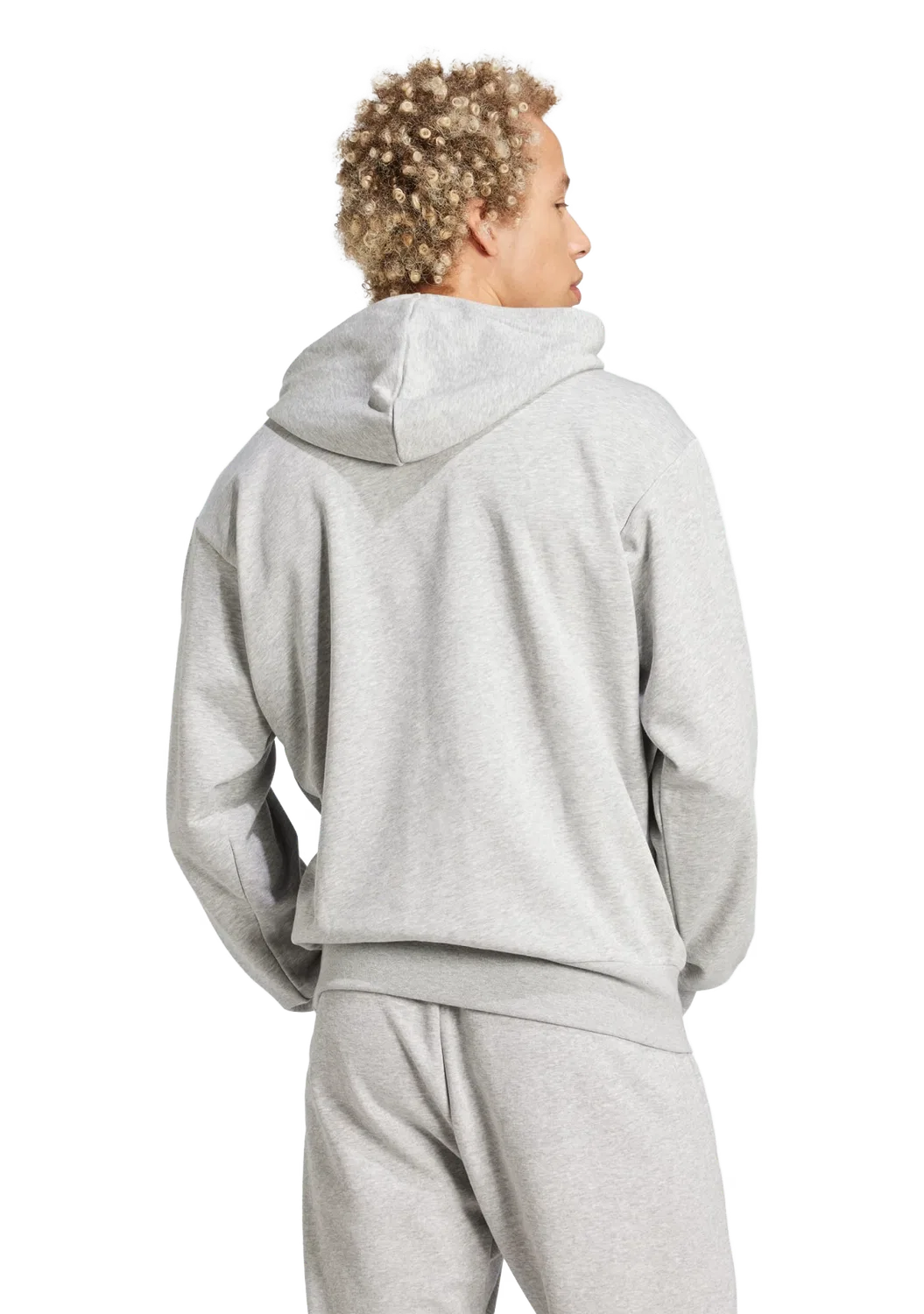 Мужское худи с логотипом Adidas Essentials Big Logo French Terry, Серый — фото 3