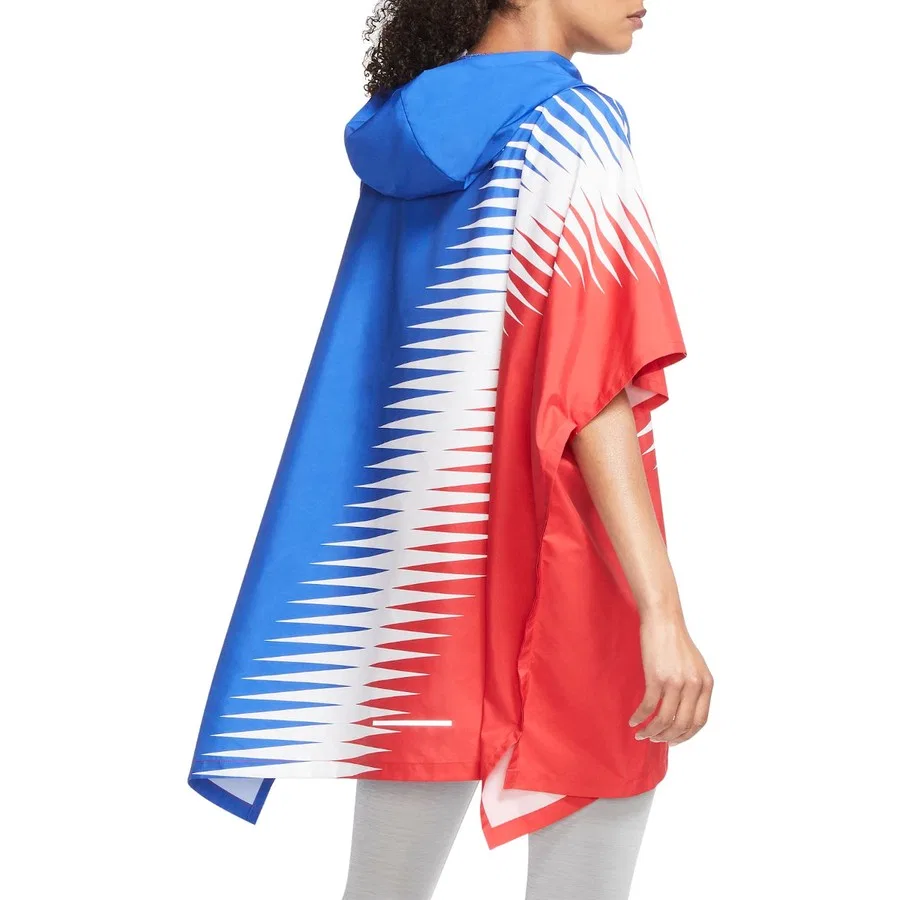 Женская куртка-дождевик с капюшоном Team Usa Marathoner Hooded Jacket Nike, Сине-белый — фото 3