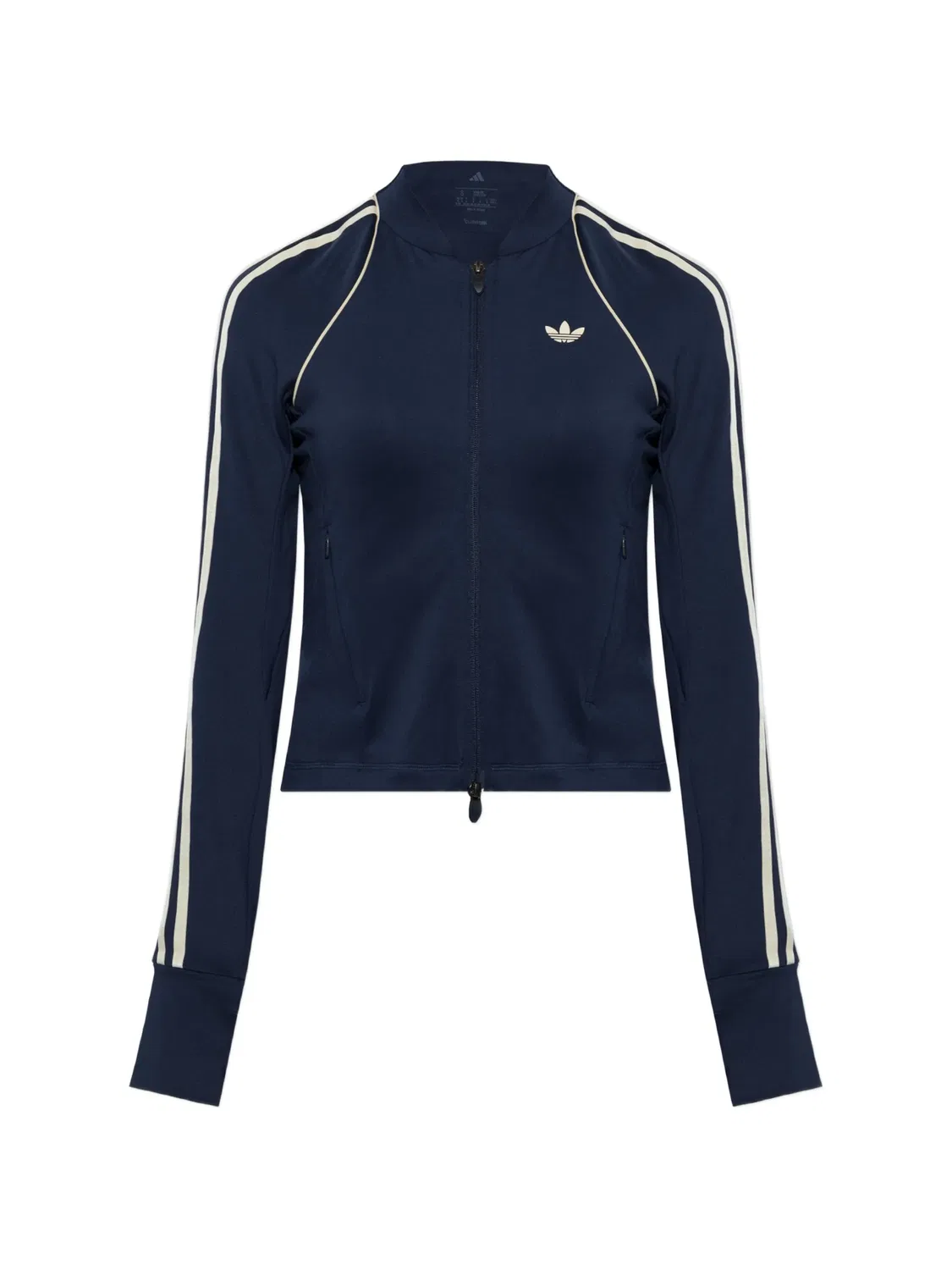 Толстовка на молнии с контрастными полосками Adidas, синий