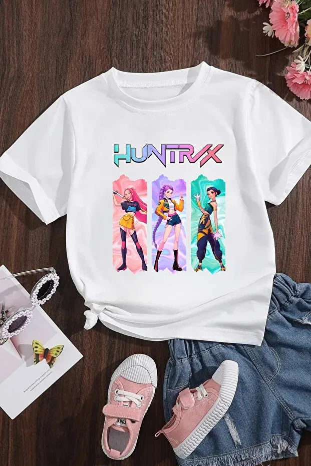 Детская футболка для девочек с принтом K-Pop demon hunters kids design Canlook, White