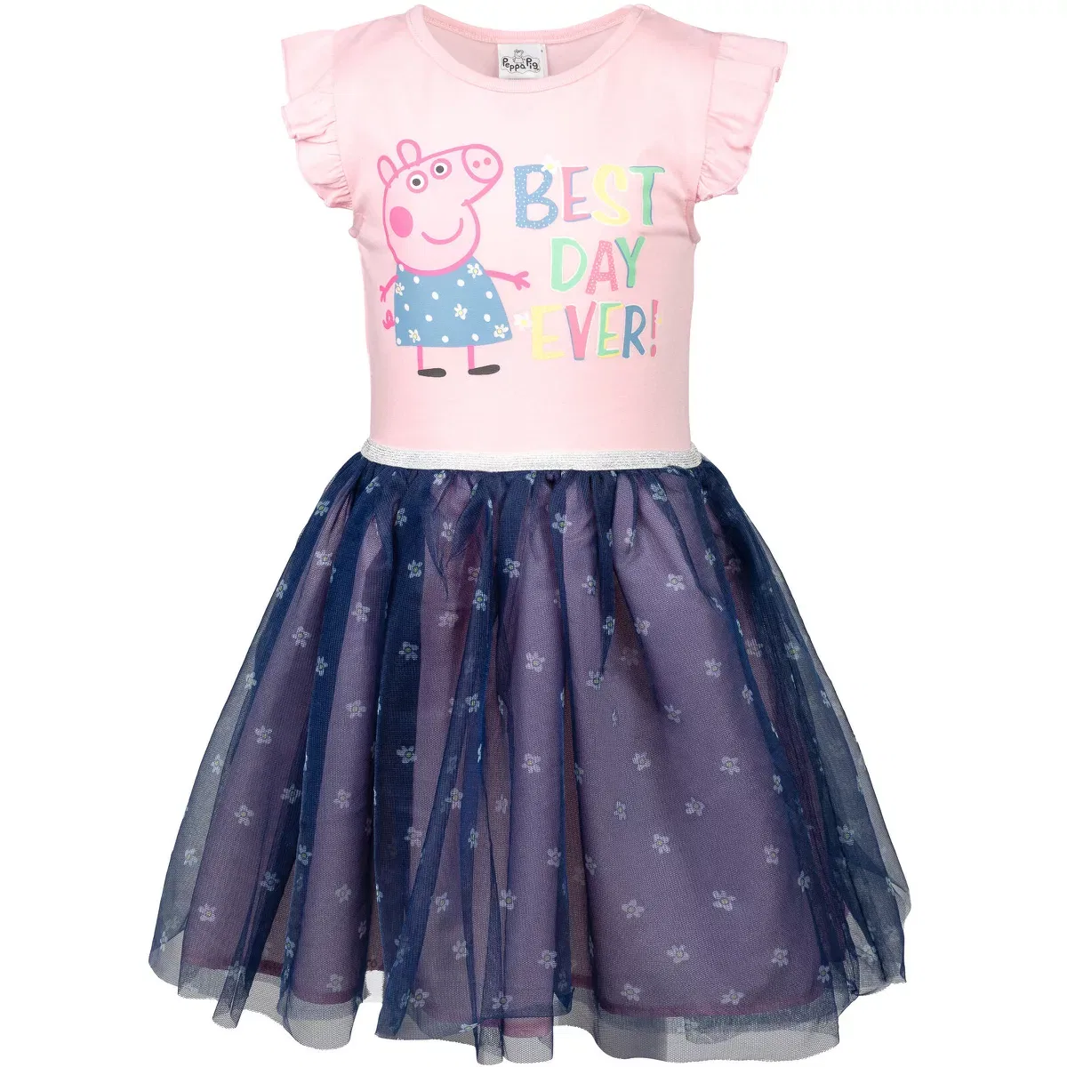 Детское платье для девочек с коротким рукавом Peppa Pig, Pink