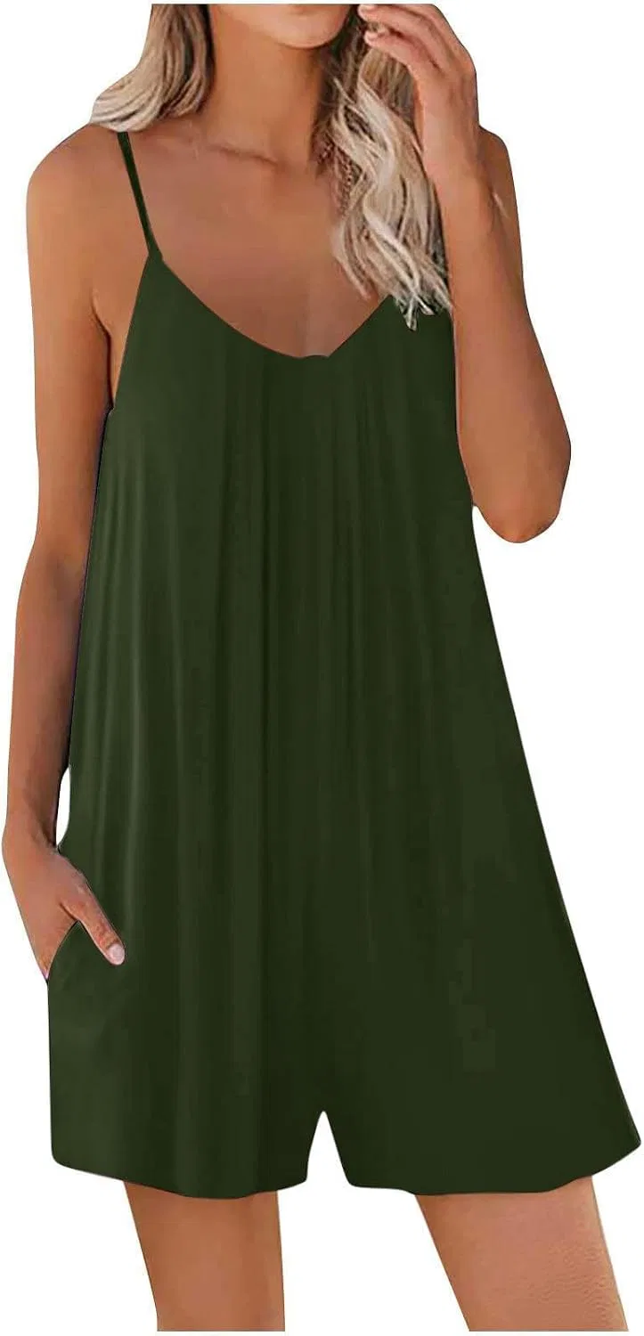 Женский свободный комбинезон с широкими штанинами, модель hawaiian outfits for women, Army Green