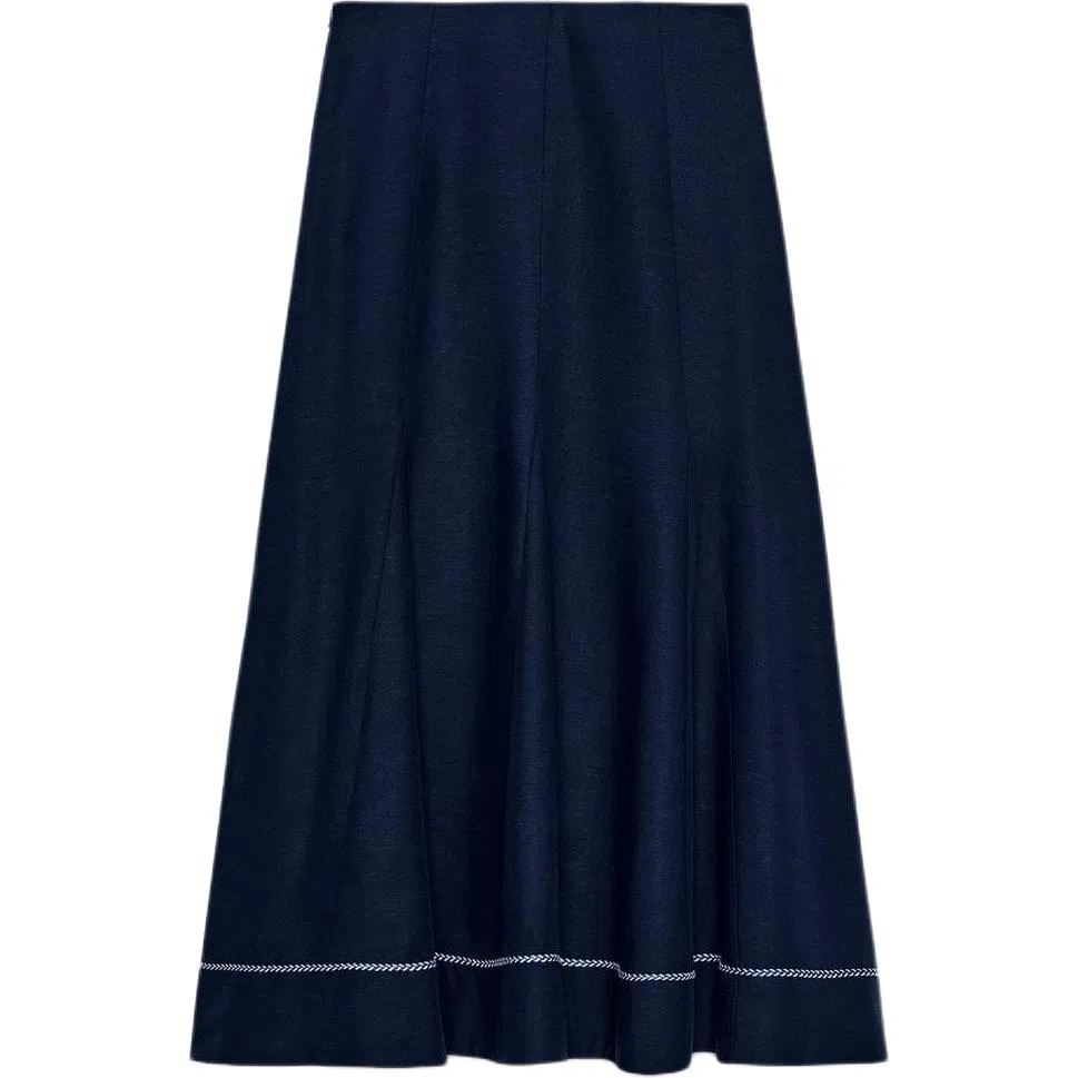 Женская юбка-трапеция свободного кроя Bright Blue ZARA, Bright Blue — фото 3