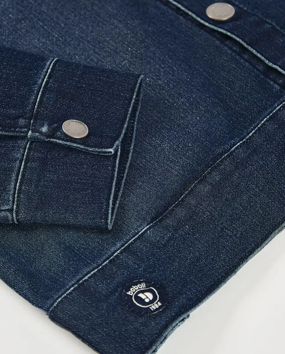 Детская джинсовая куртка для мальчиков с капюшоном Boboli, Azul Denim — фото 4