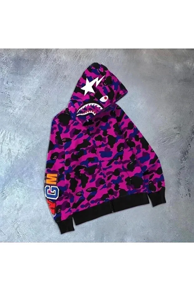 Мужской кардиган на молнии с капюшоном 2 thread bape, Generic Brands, Purple