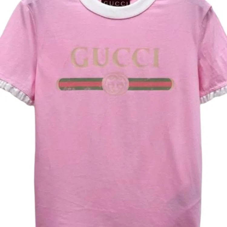 Женская футболка с круглым вырезом и прямым кроем Pink GUCCI, Pink — фото 3
