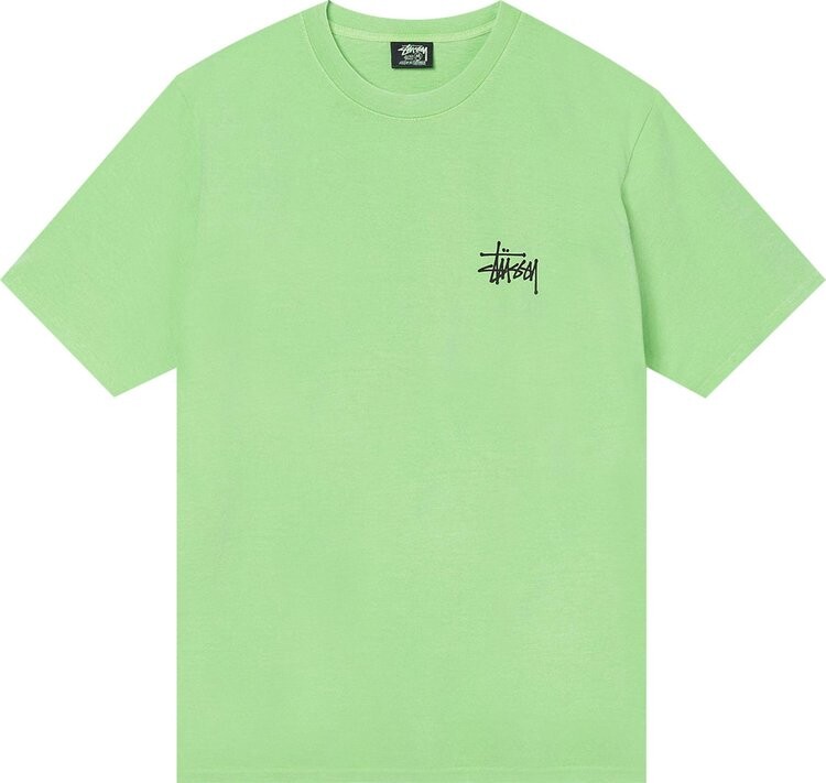 

Футболка Stussy Basic Pigment Dyed Tee 'Green', зеленый