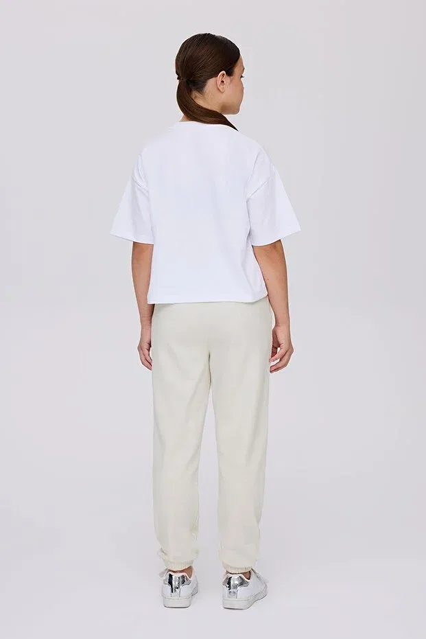 Детская хлопковое футболка для девочек Tyess, White — фото 4