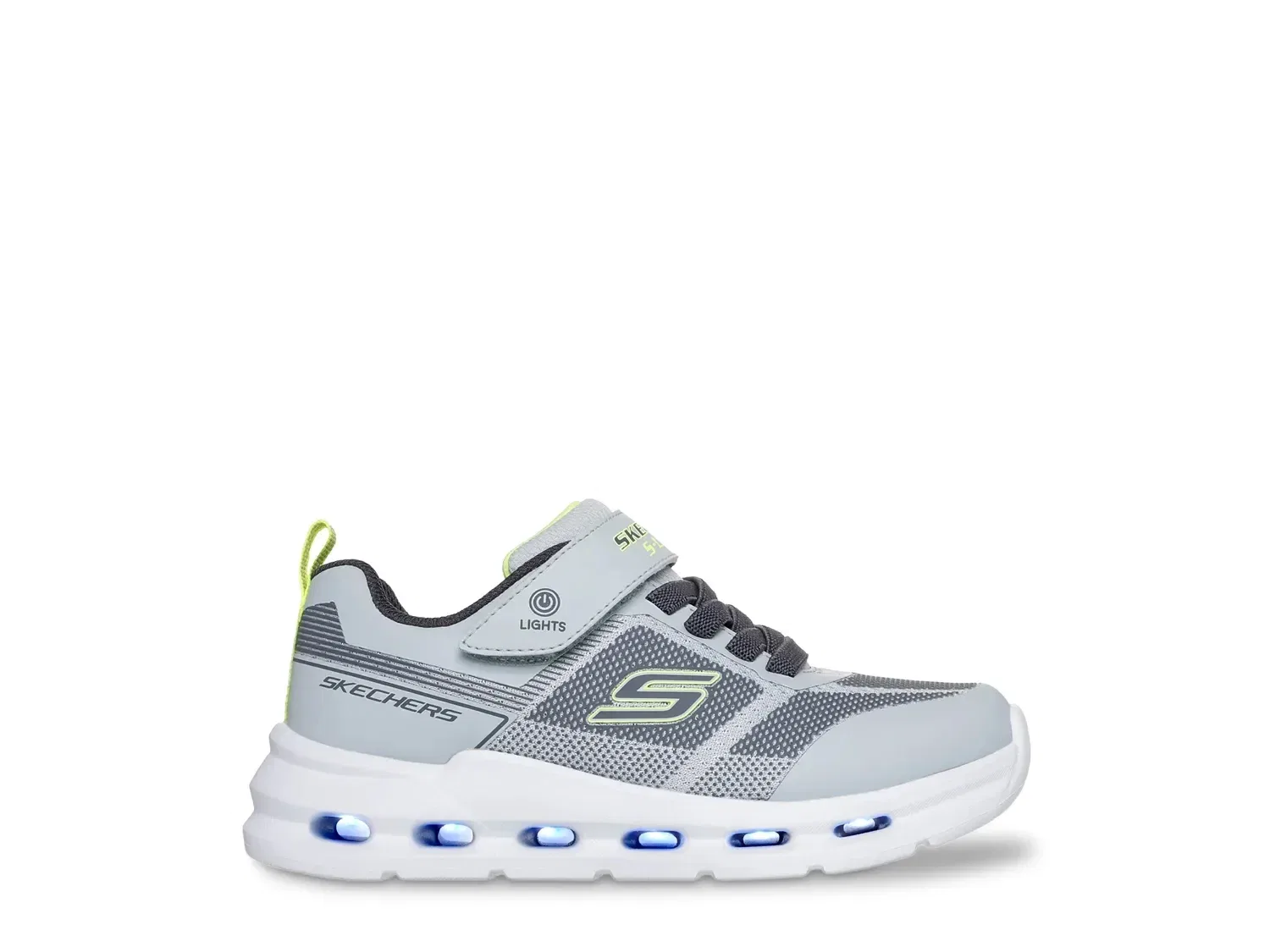 Кроссовки с подсветкой S-Lights Glide-Step Skechers, серо-зеленые — фото 4