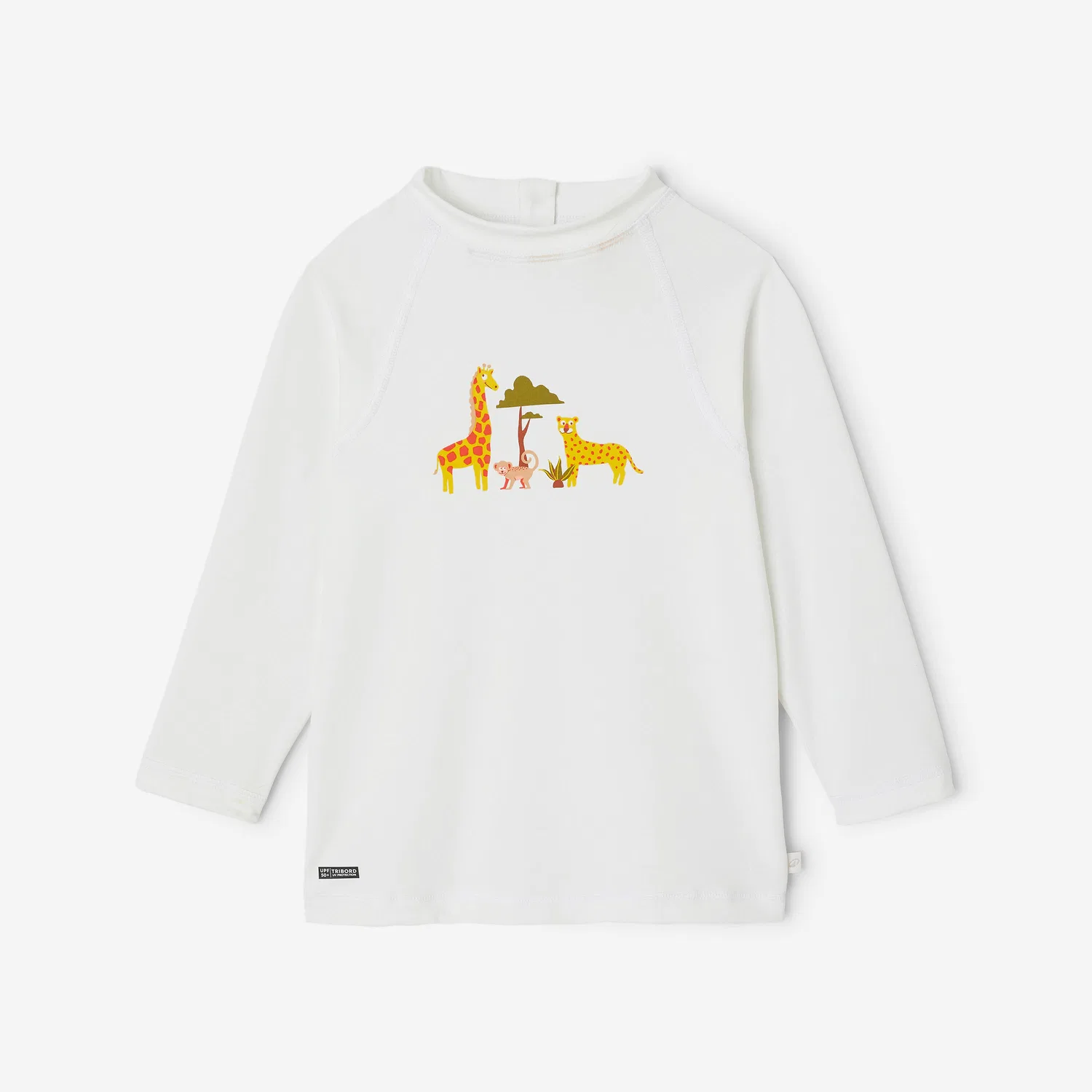 Детская футболка с длинным рукавом UV-Shirt langarm Baby Savanne weiß Decathlon, Ultraweiß