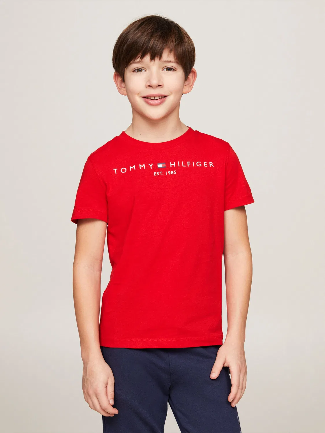 Футболка с круглым вырезом, повседневная Tommy Hilfiger, красный