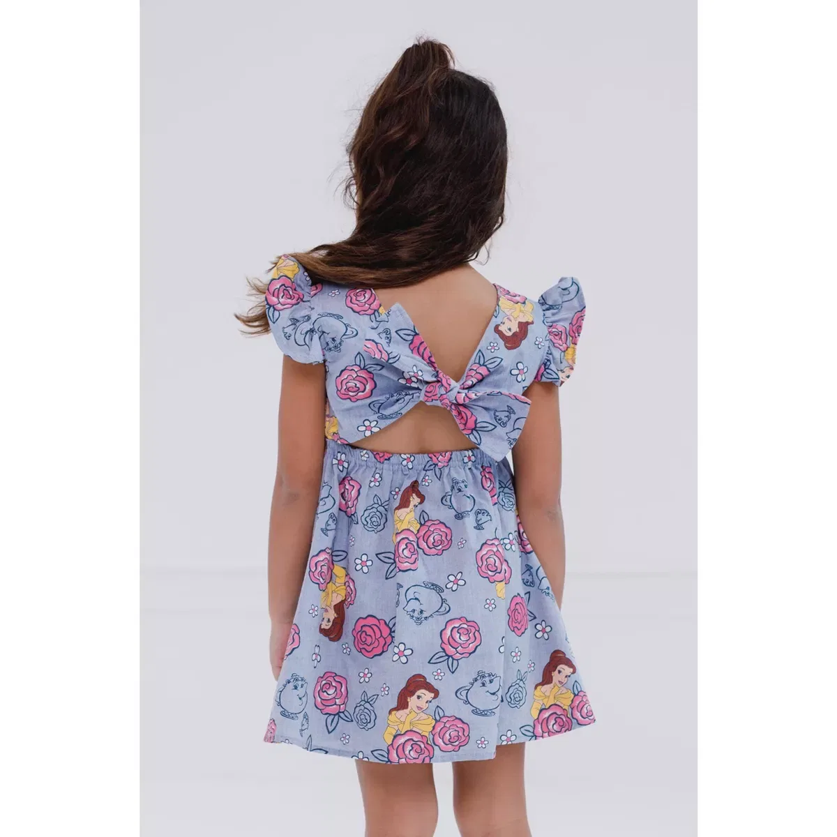 Детское платье-трапеция с принтом Disney Floral Girls Chambray Skater Dress, Disney, Belle — фото 4