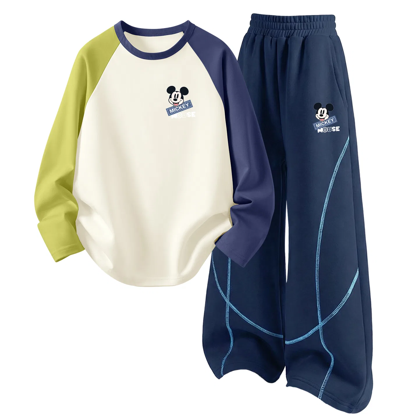 Детский спортивный комплект без рукавов с принтом Disney, Dihui Laji K Green Blue+Dihui Laji K Navy Blue