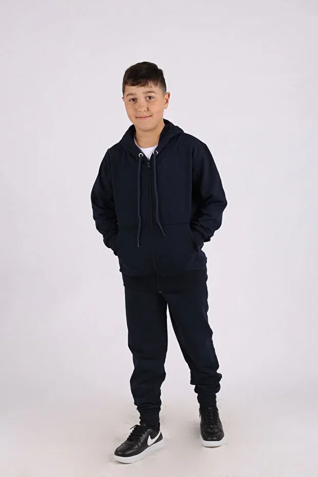 Детский комплект спортивный с капюшоном Armicem, Navy-Black — фото 4