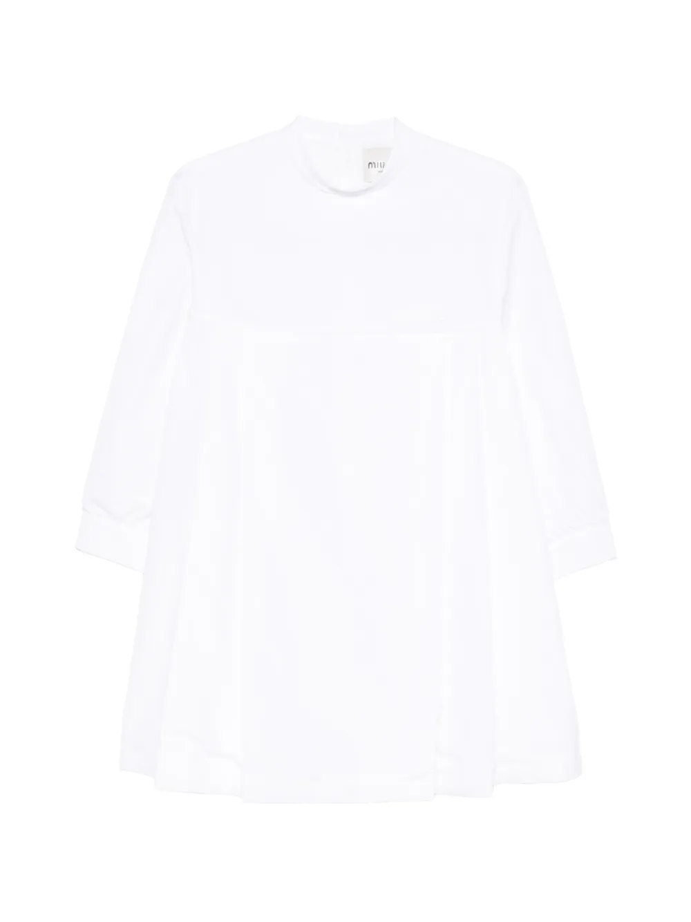 

Платье-рубашка с длинными рукавами Miu Miu, белый