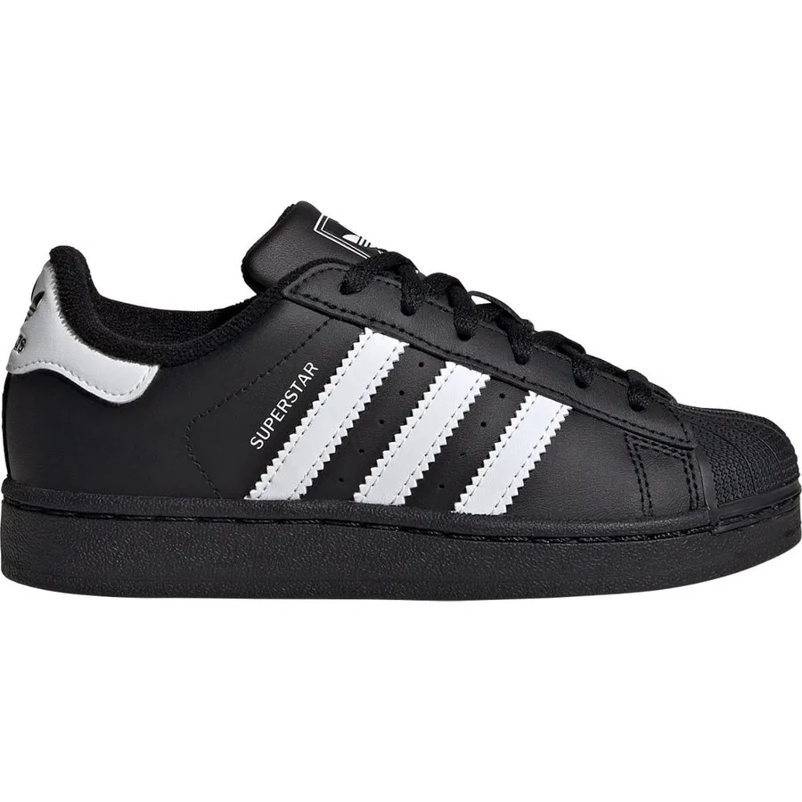 Кроссовки с верхом из кожи и резиновым носком adidas Originals JH9981 Superstar II, Черный