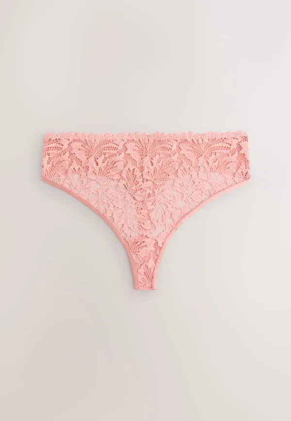 Комплект из 3 стрингов кружевные High waisted thong fit Next black, white, nude, белый — фото 2