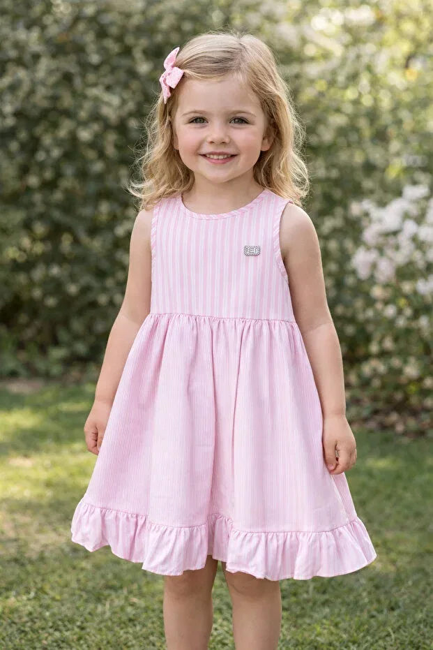 Детское платье для девочек полосатое Kiky Collection, Pink