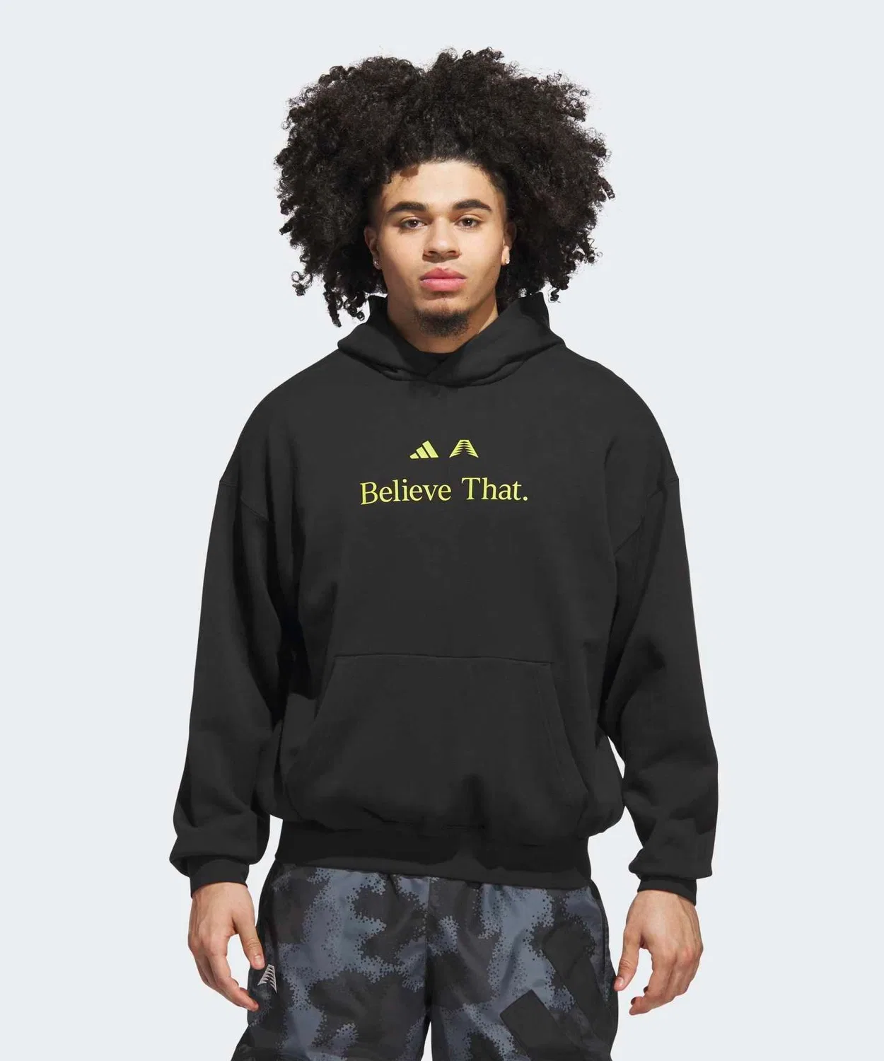 Мужское/Женское худи с принтом Believe That Anthony Edwards Adidas, Black