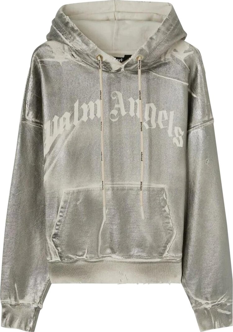 

Худи Palm Angels Metallic Hoodie 'Grey/White', серый