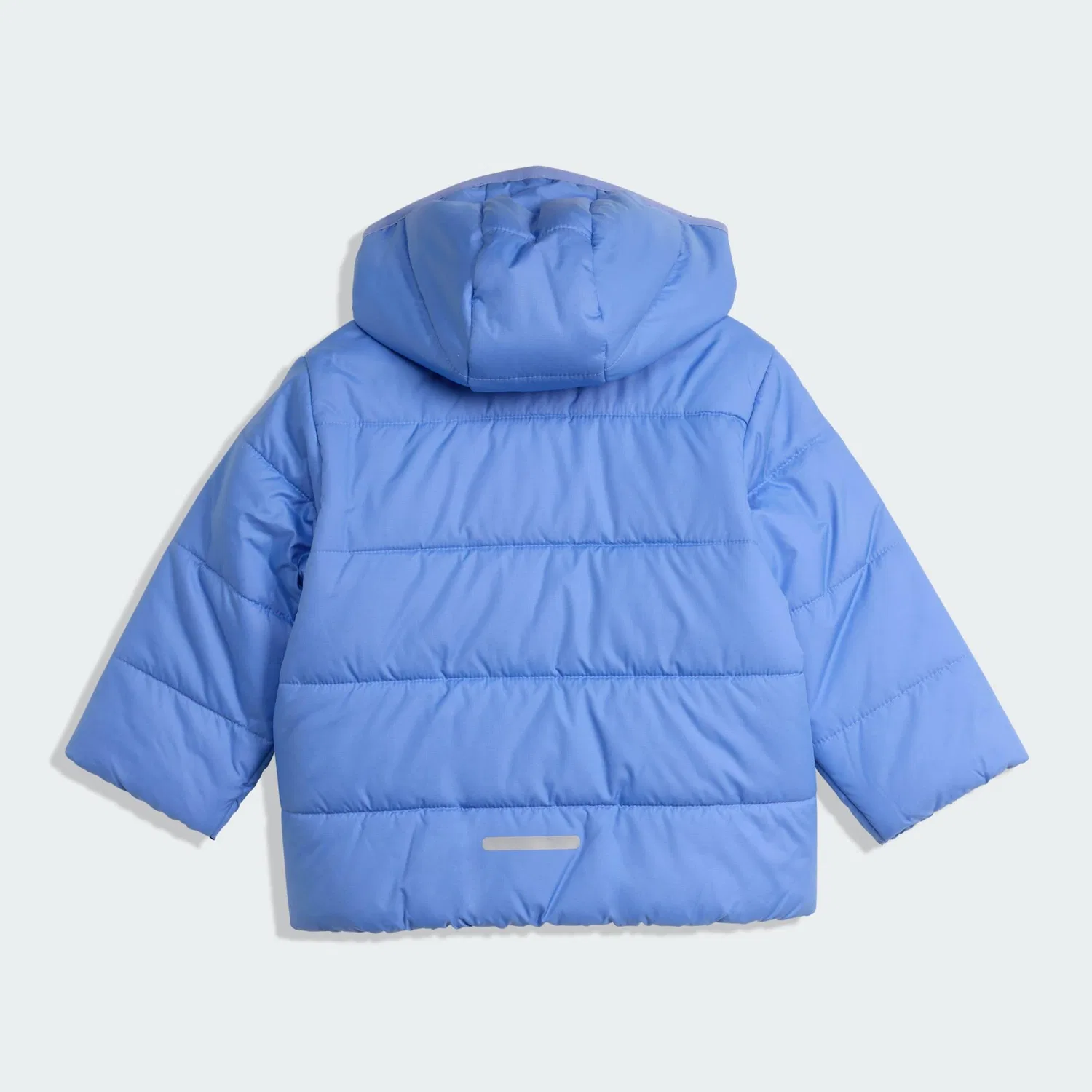 Детская утепленная куртка с капюшоном Essentials 3-Streifen Adidas, Blau Weiss — фото 4