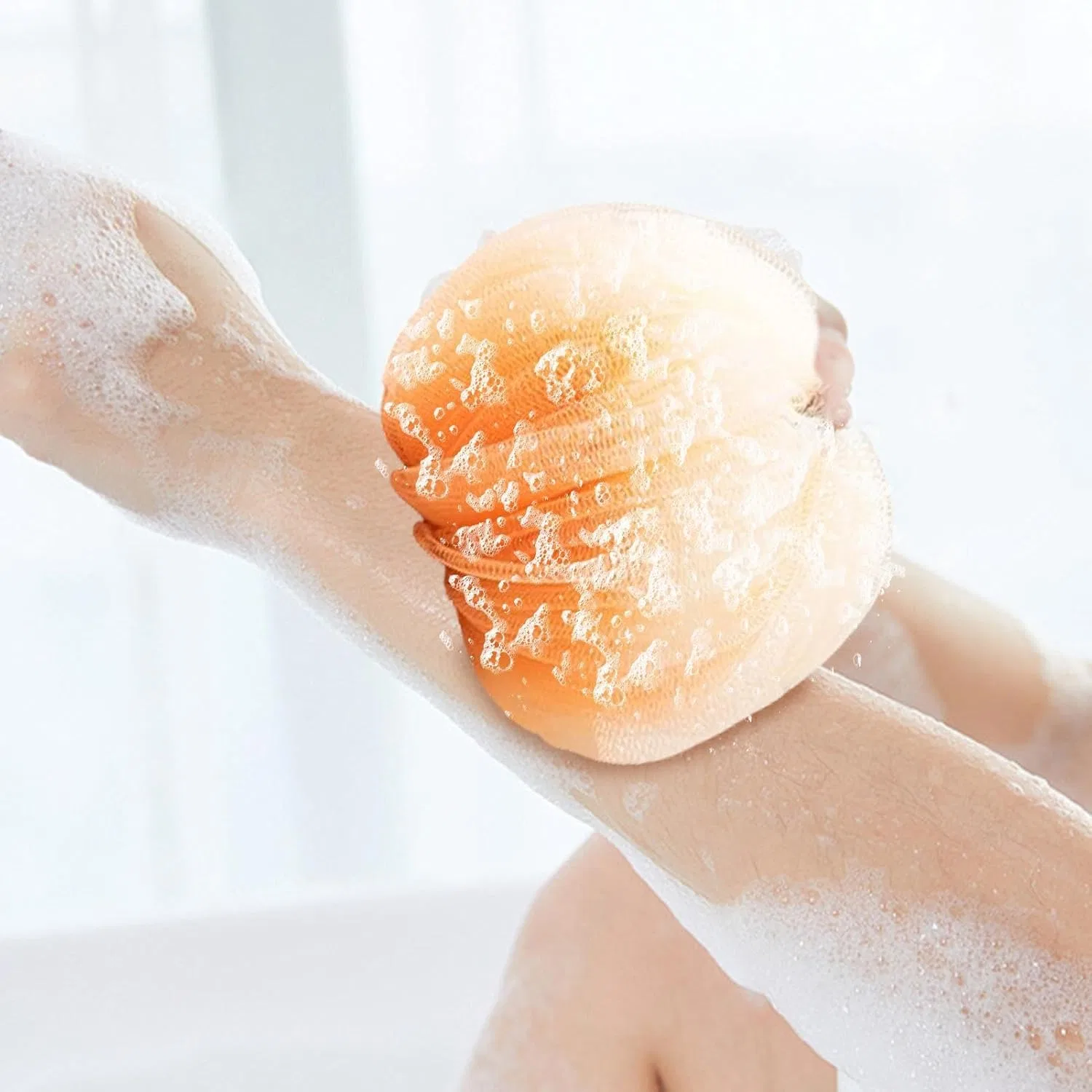 Мочалка для тела Loofah Body Scrubber, Generisch, 65 г, 14 x 14 x 14 см, Orange1 — фото 2