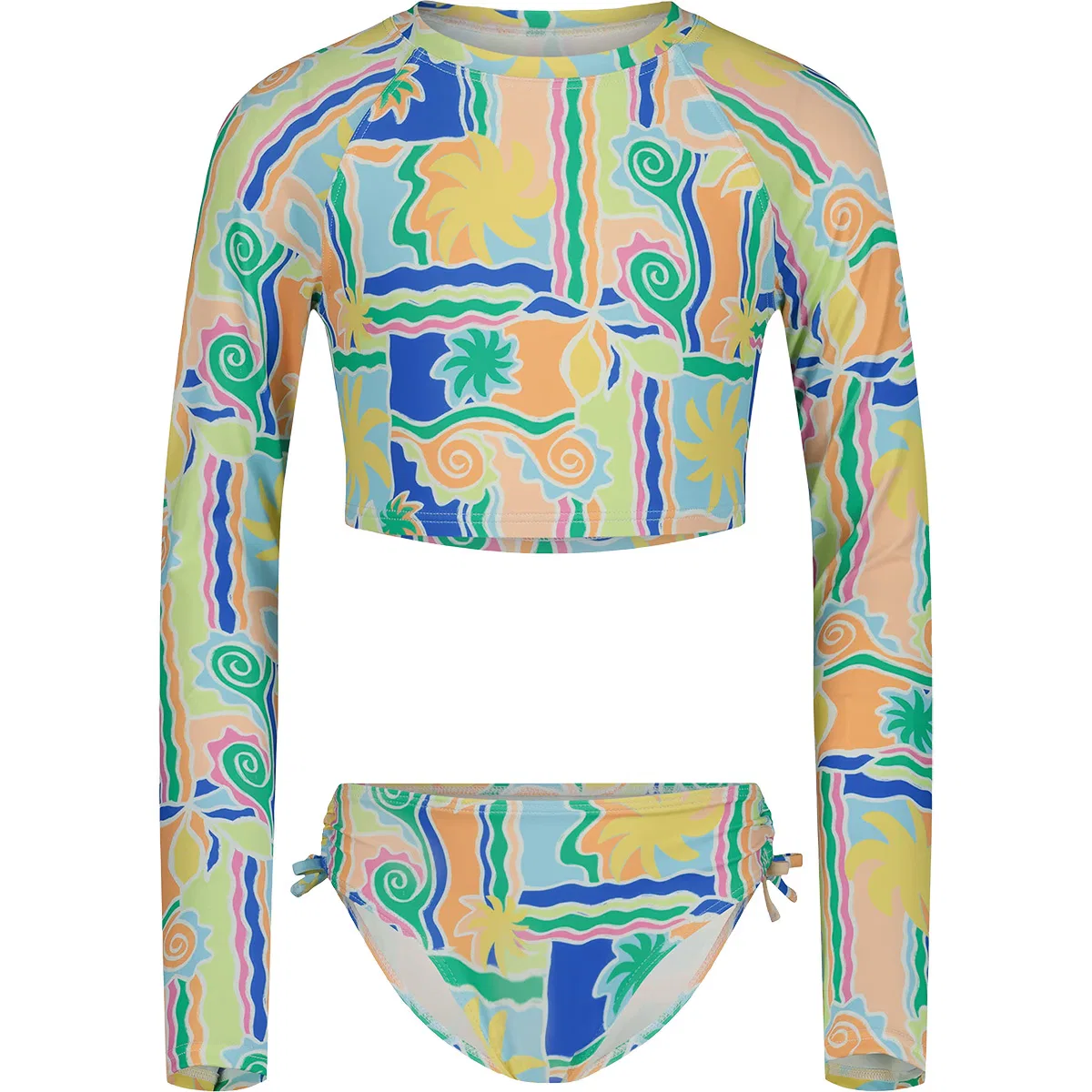 Детский комплект для плавания с длинным рукавом Sol Playa Crop Rashguard 2-Piece Swimsuit Set Billabong, Tidepool