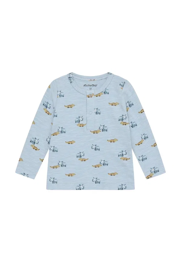 Водолазка с принтом динозавров Long sleeve all over print Minymo, Niagara Mist